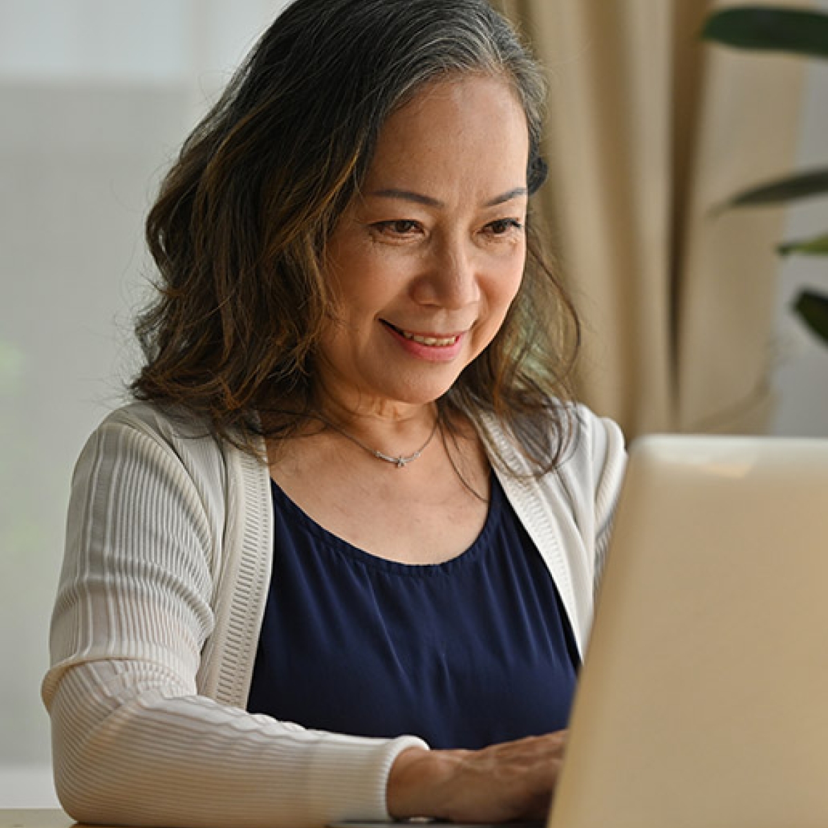 woman working with laptop